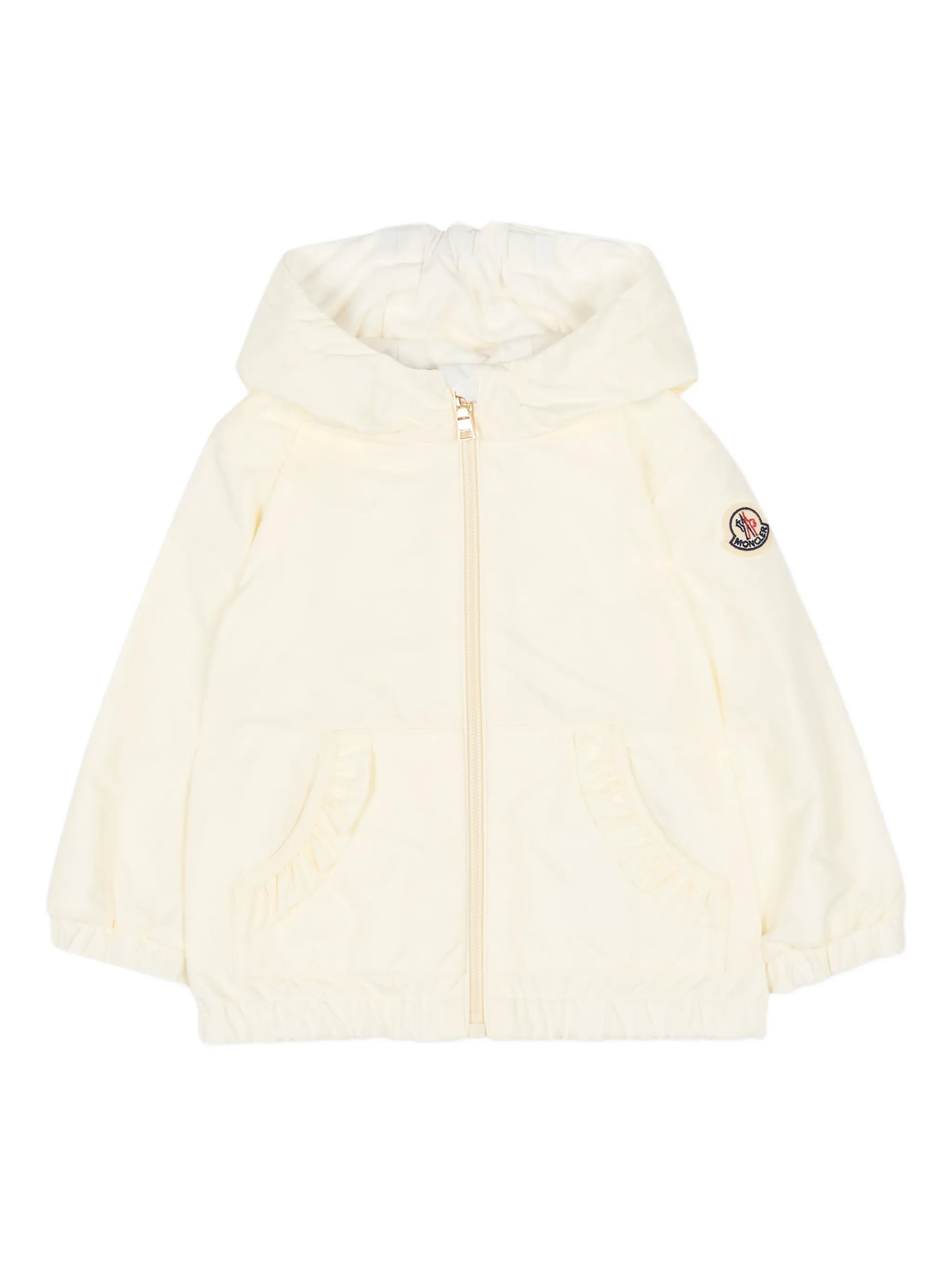 Mini Kids Zip-Up Hoodie with Ruffle Trim