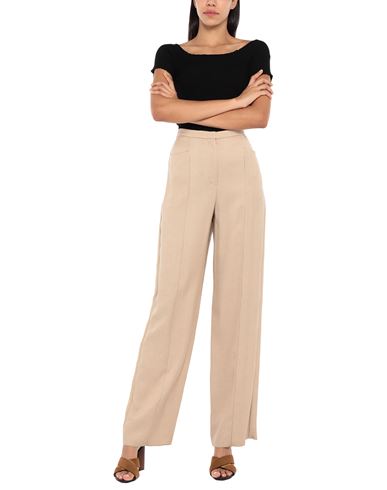 Woman Pants Beige Size 14 Viscose, Virgin Wool