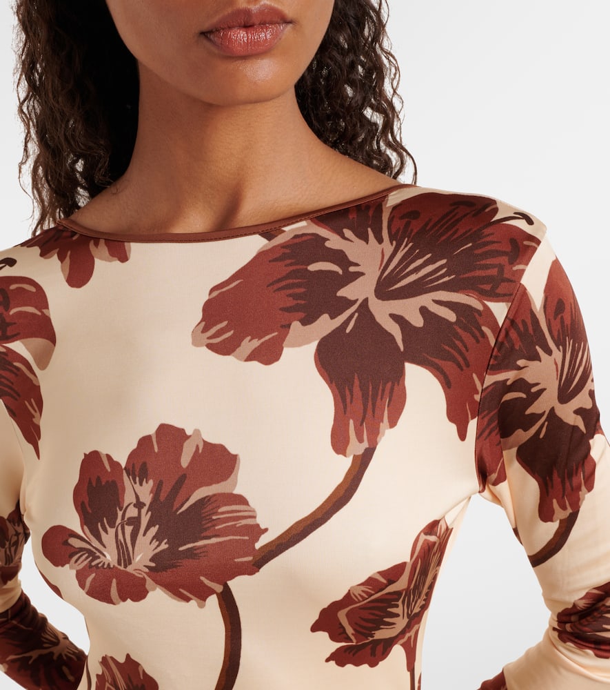 Floral jersey midi dress