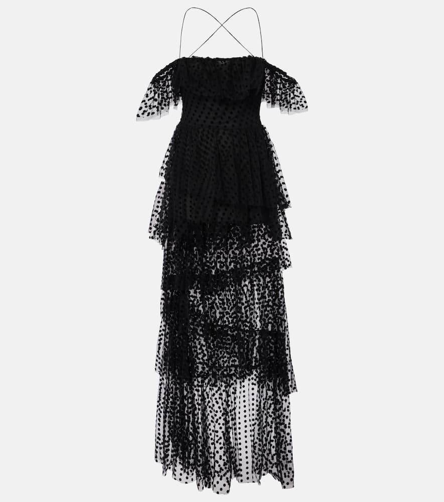 Alexandra Miro Carmen tiered tulle maxi dress