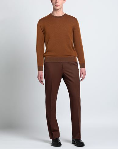 Montechiaro Man Sweater Brown Size 40 Acrylic, Virgin Wool, Cotton