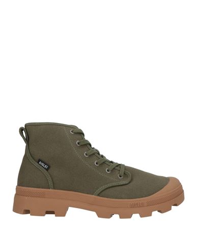 Man Ankle boots Military green Size 13 Textile fibers