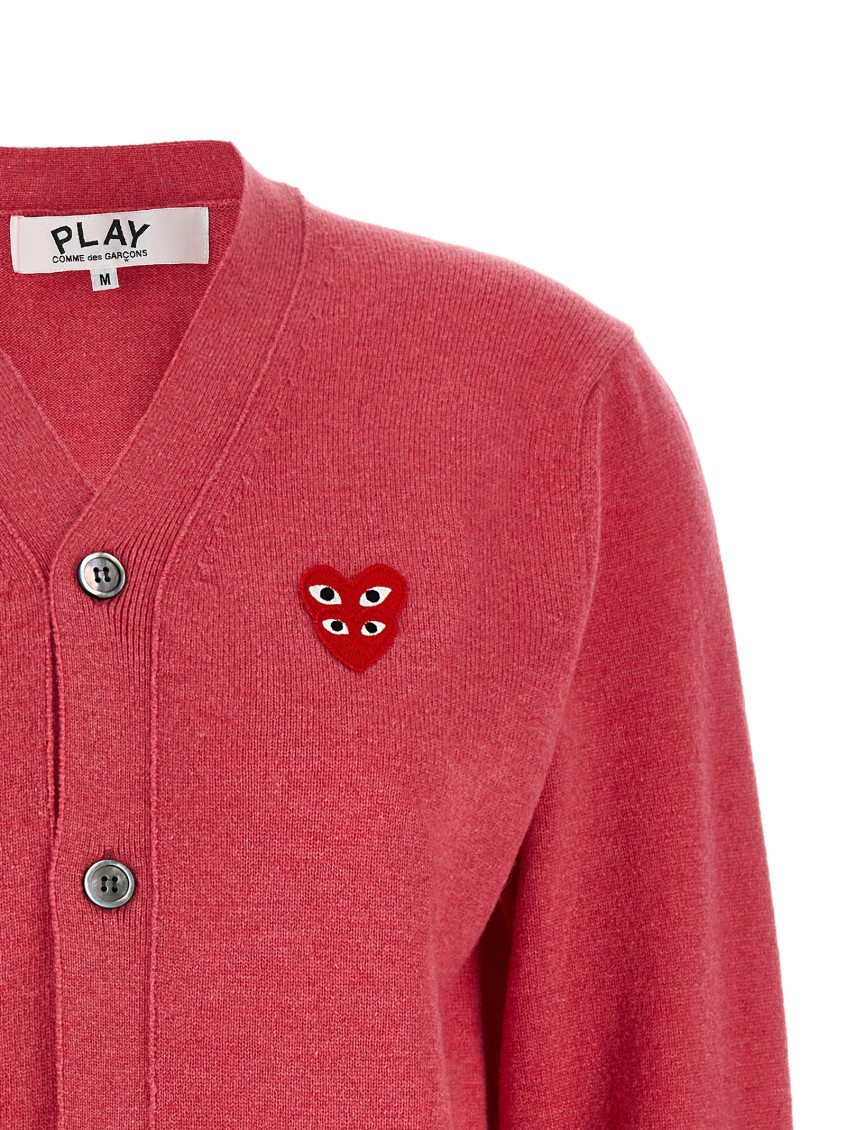Pink Embroidered V Neck Sweater