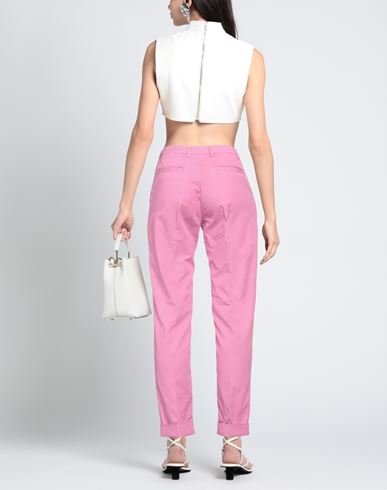 Woman Pants Pink Size 2 Cotton, Linen, Elastane