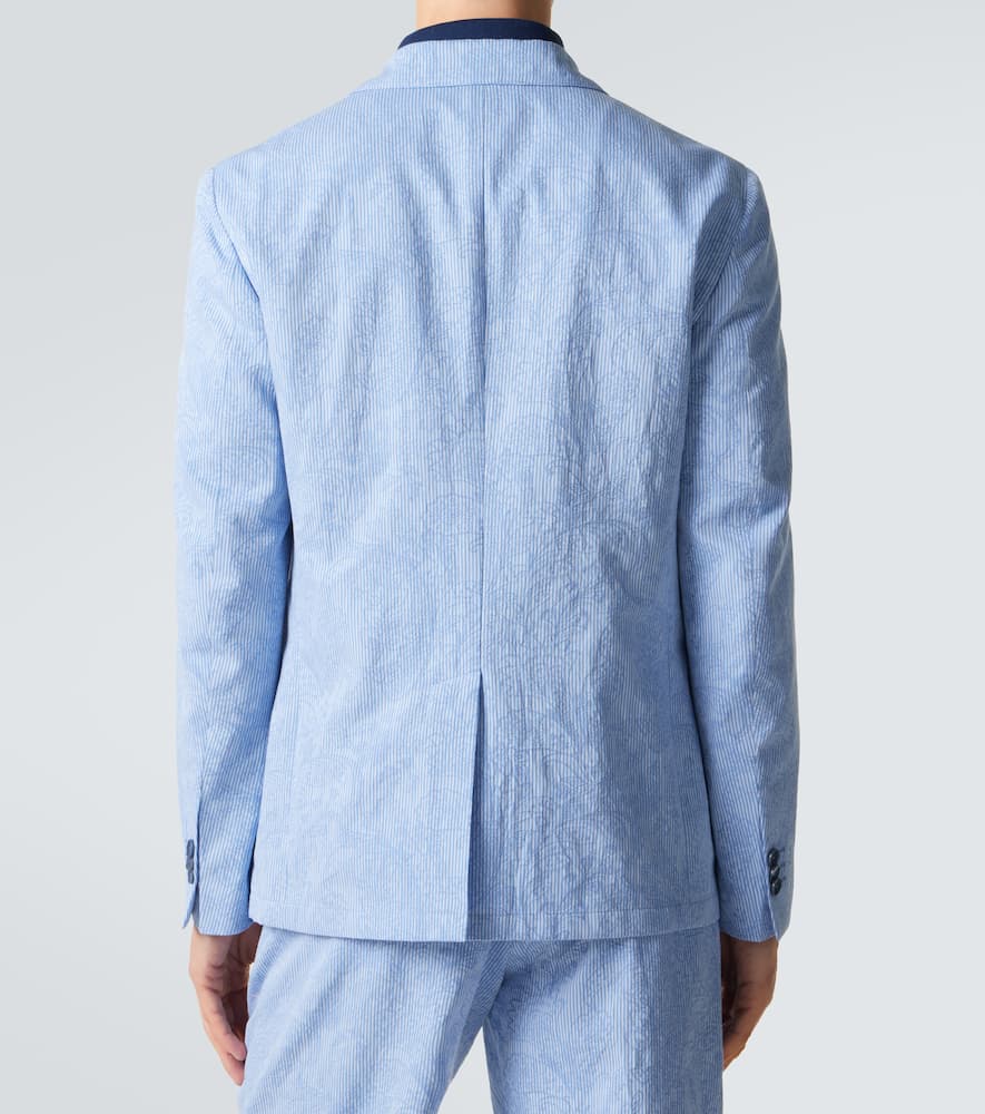 Woven cotton jersey blazer