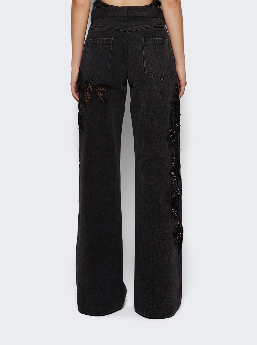 Stulla floral-lace jeans - Black