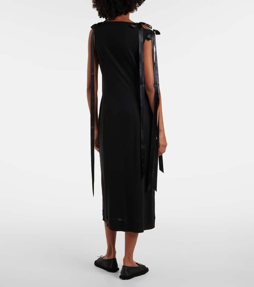 Bow-detail jersey midi dress