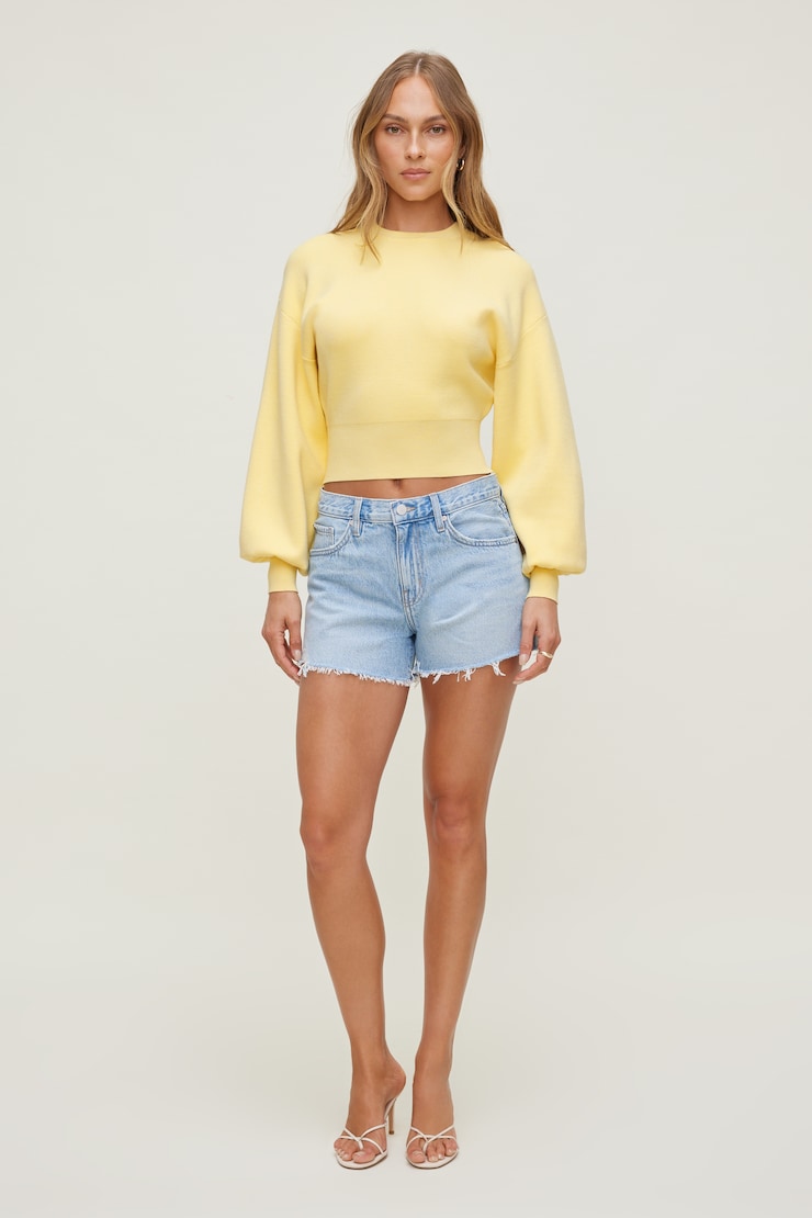 Bea Crewneck Sweater - Yellow - Women Clothing