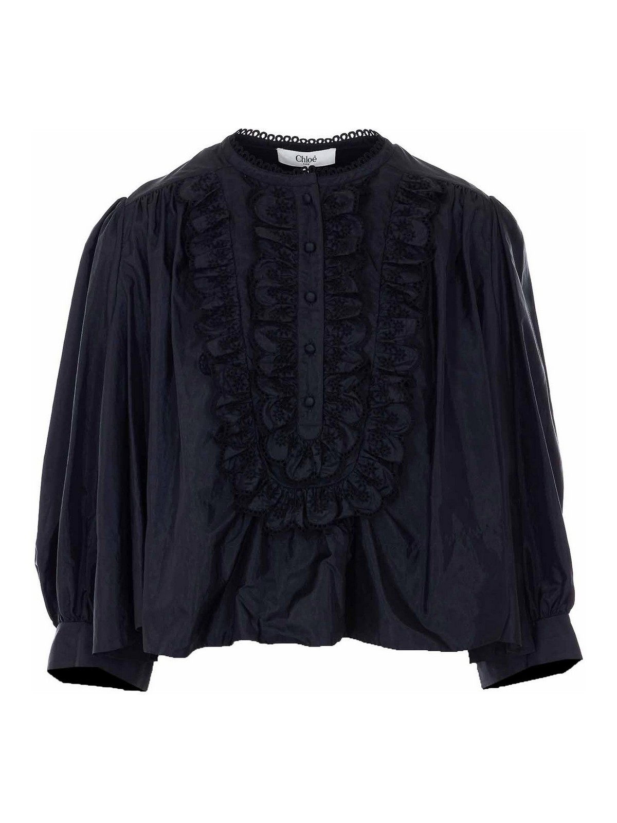 Black Shirt With Frontal Buttons Closure