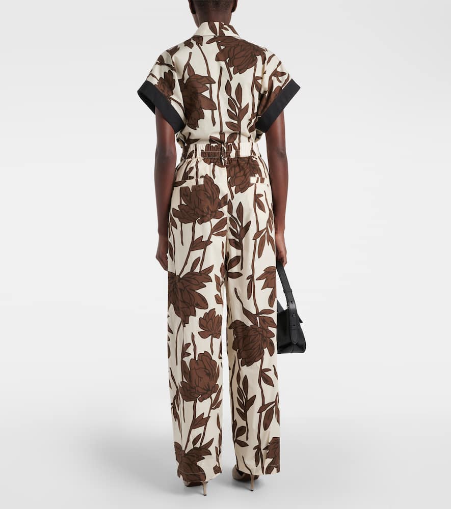 Printed cotton poplin cargo pants