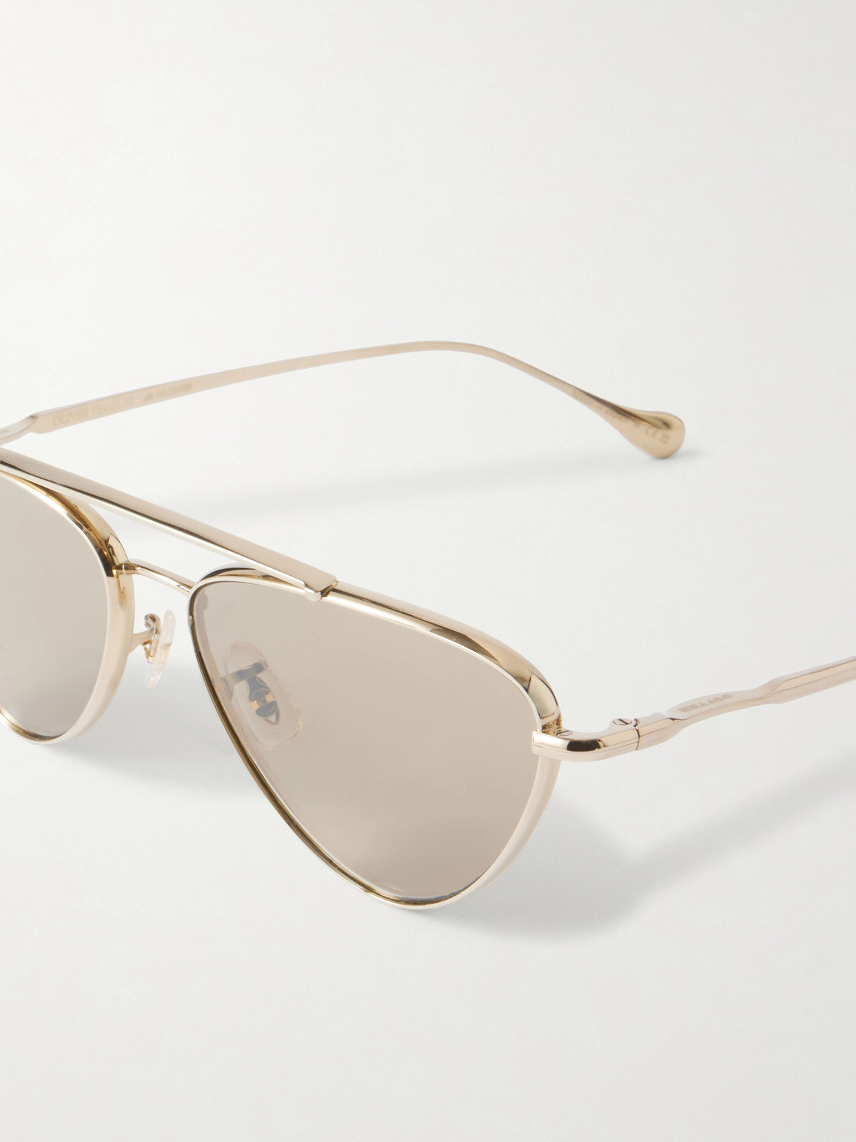+ Jil Sander Aviator-style Gold-tone Titanium Sunglasses - One size