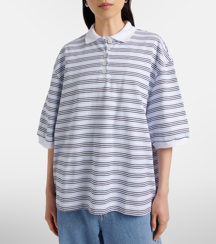 Róhe Striped oversized cotton polo shirt