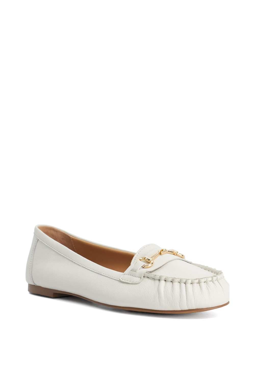 Dune London Women's 'Guno' Leather Loafers in White