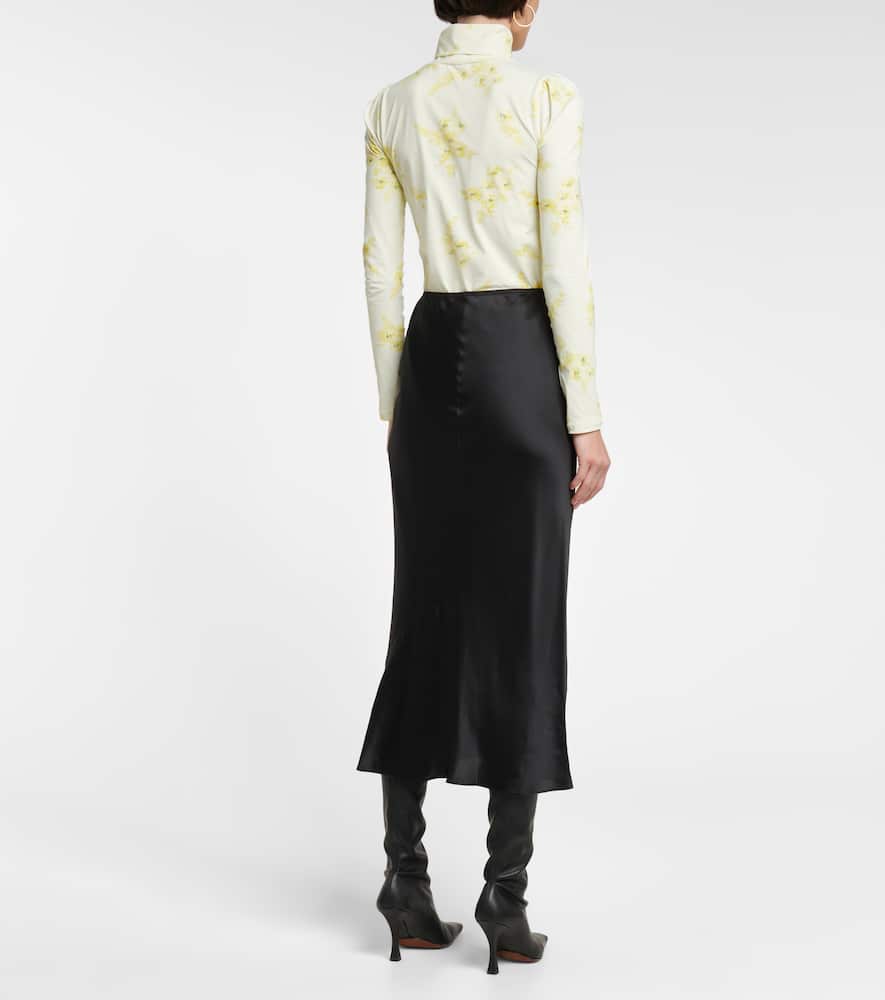 Sense of Shine silk-blend midi skirt