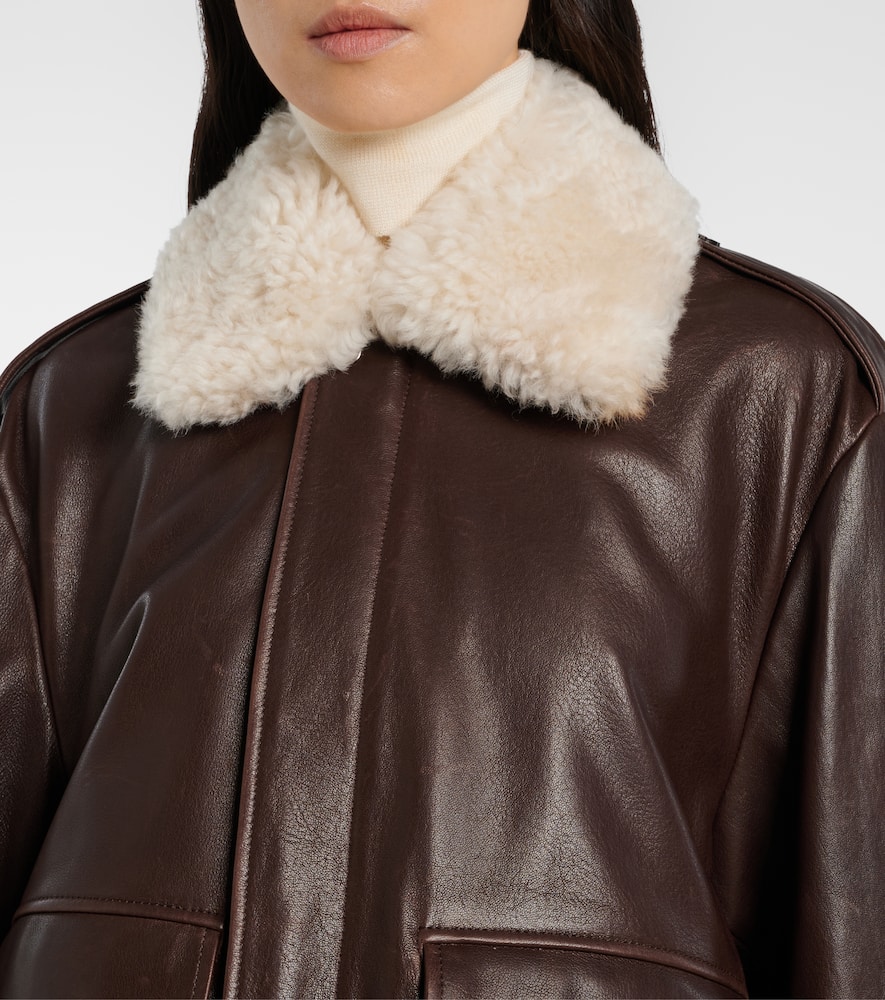 Drey shearling-trimmed leather jacket