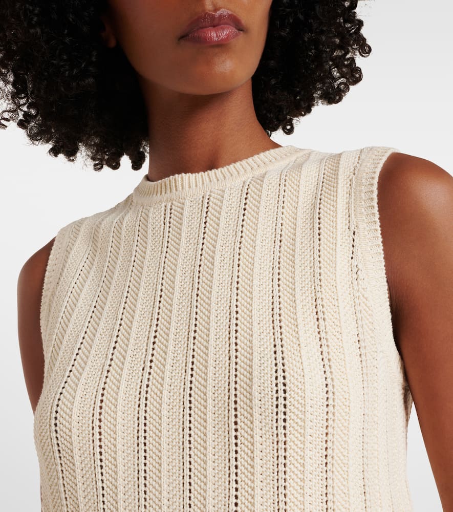 Zabou scalloped pointelle cotton top