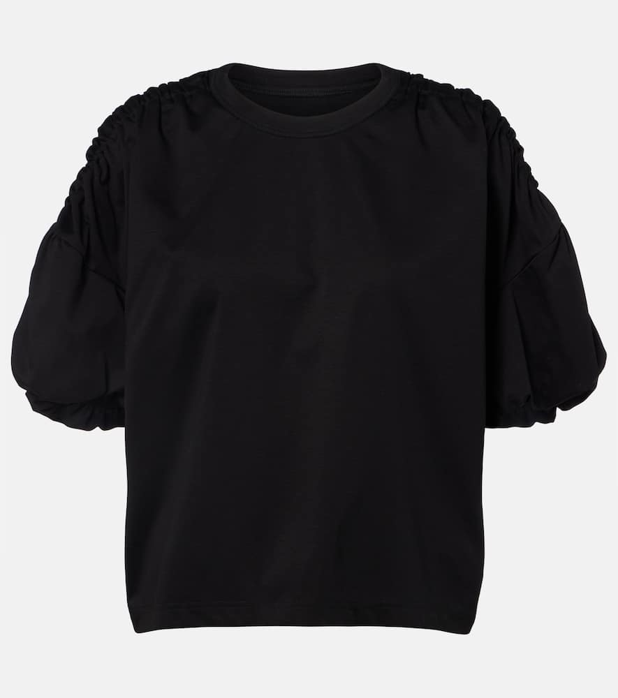 Gathered cotton jersey T-shirt