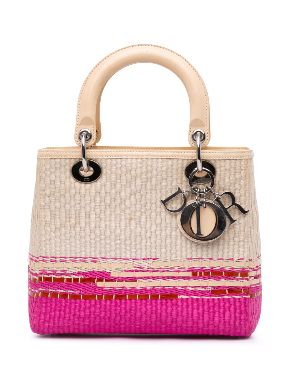 2012 Medium Raffia Lady Dior satchel - Brown