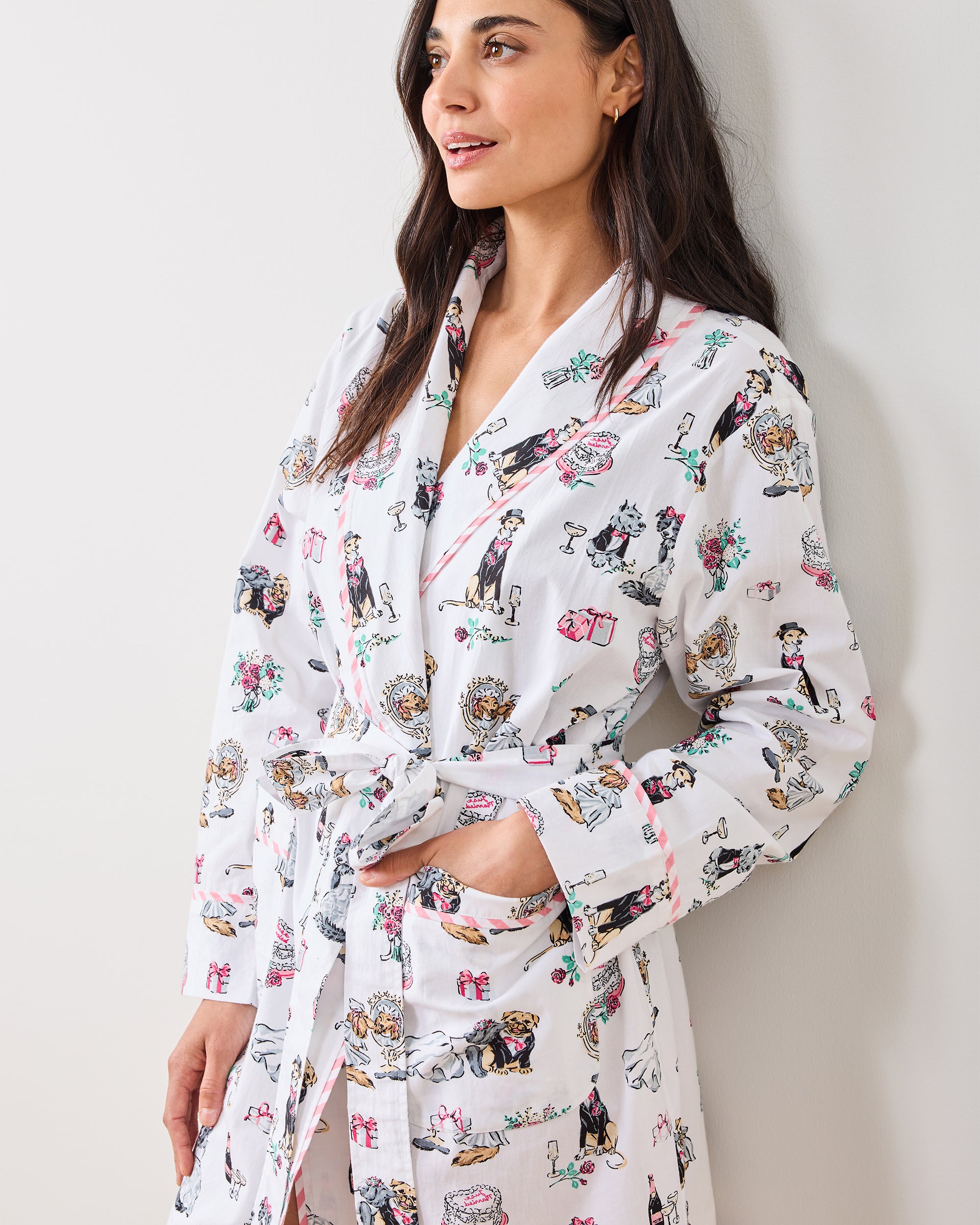 Organic Cotton Robe in Fur Ever Yours | Women's XXS/XS | White | Sleepwear