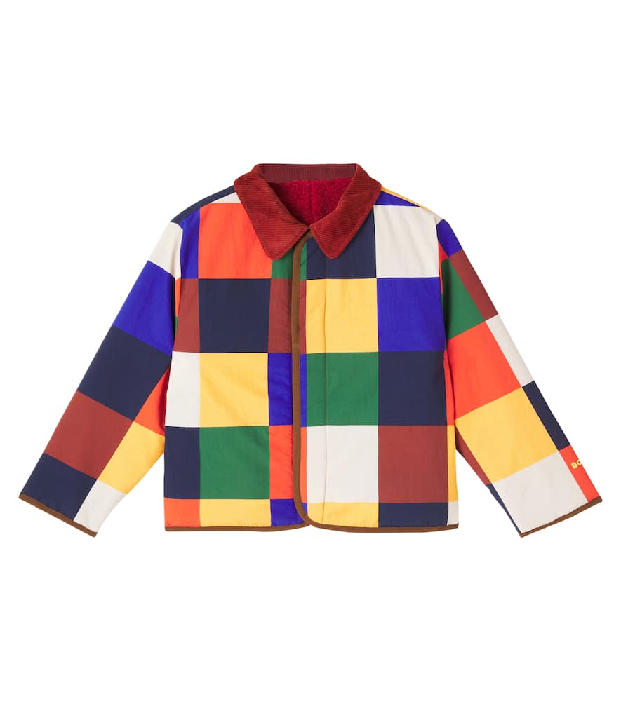 Multicolor Tiles reversible teddy jacket