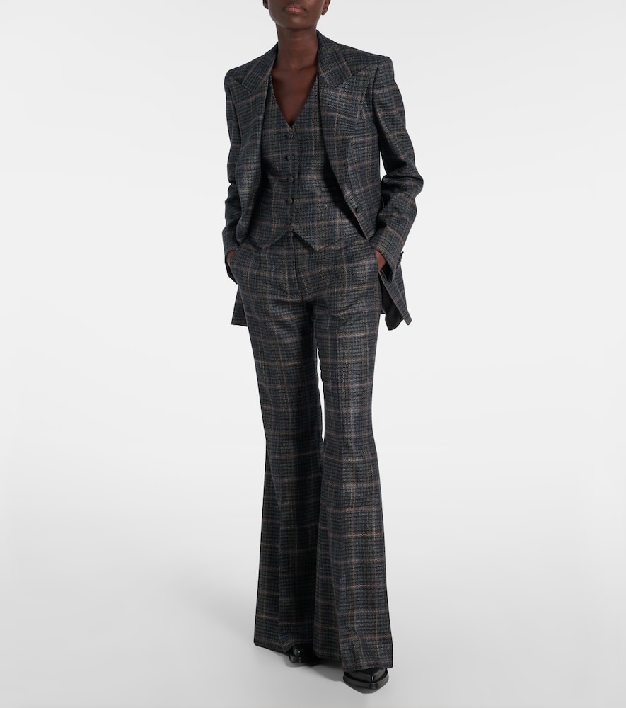Coleridge checked wool and silk vest