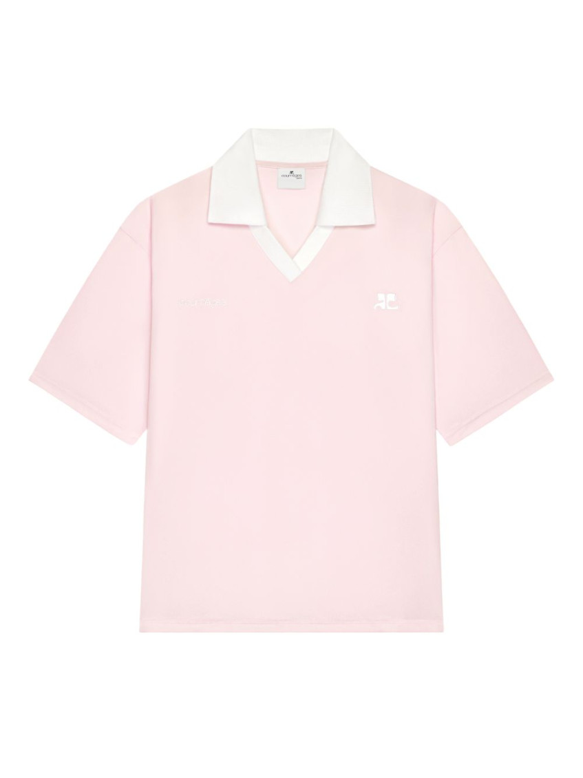 Pink Logo Shirt Collar Polo