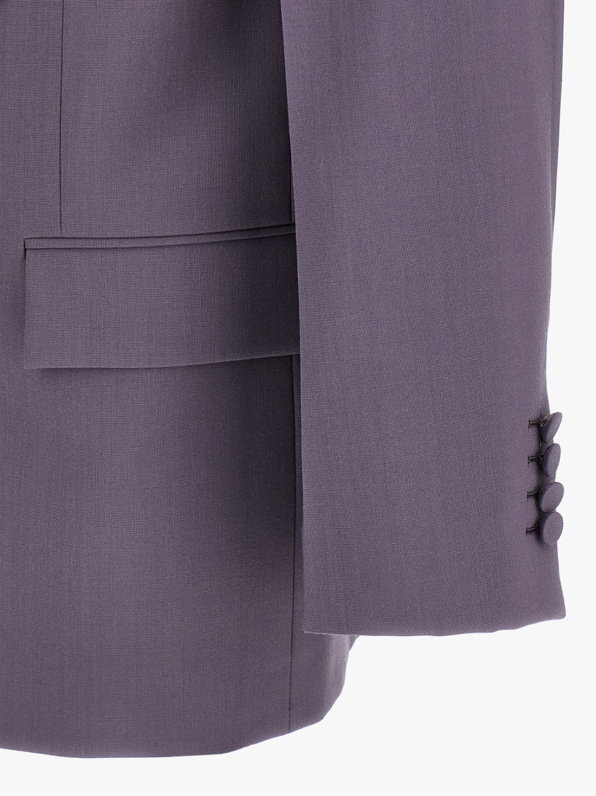Double-Breasted Wool Blazer Purple