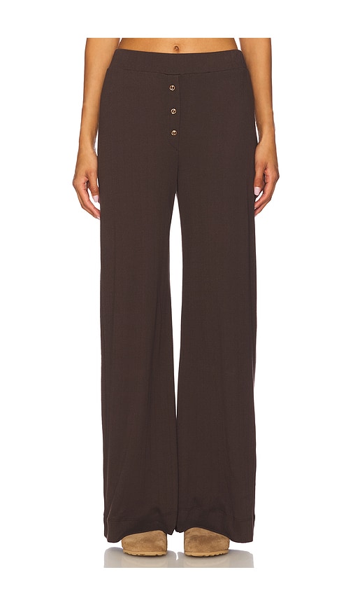 VIR VITA Pointelle Lounge Pant in Chocolate. XS. Also in