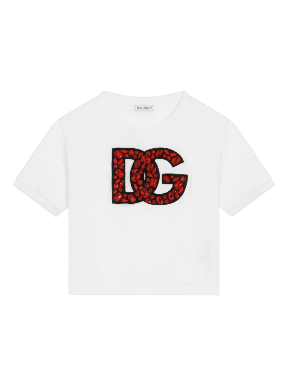 Crystal-embellished cotton T-shirt - White