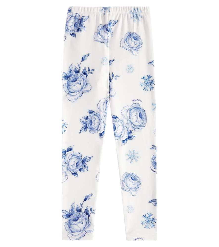 Roses Snowflakes printed leggings