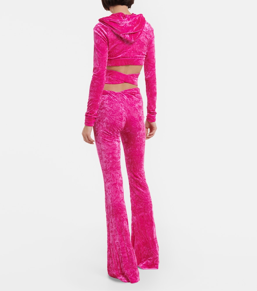 Flared velvet pants