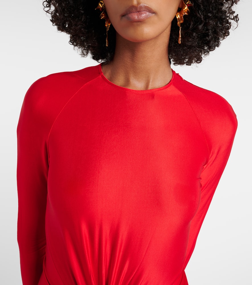 Gathered jersey maxi dress