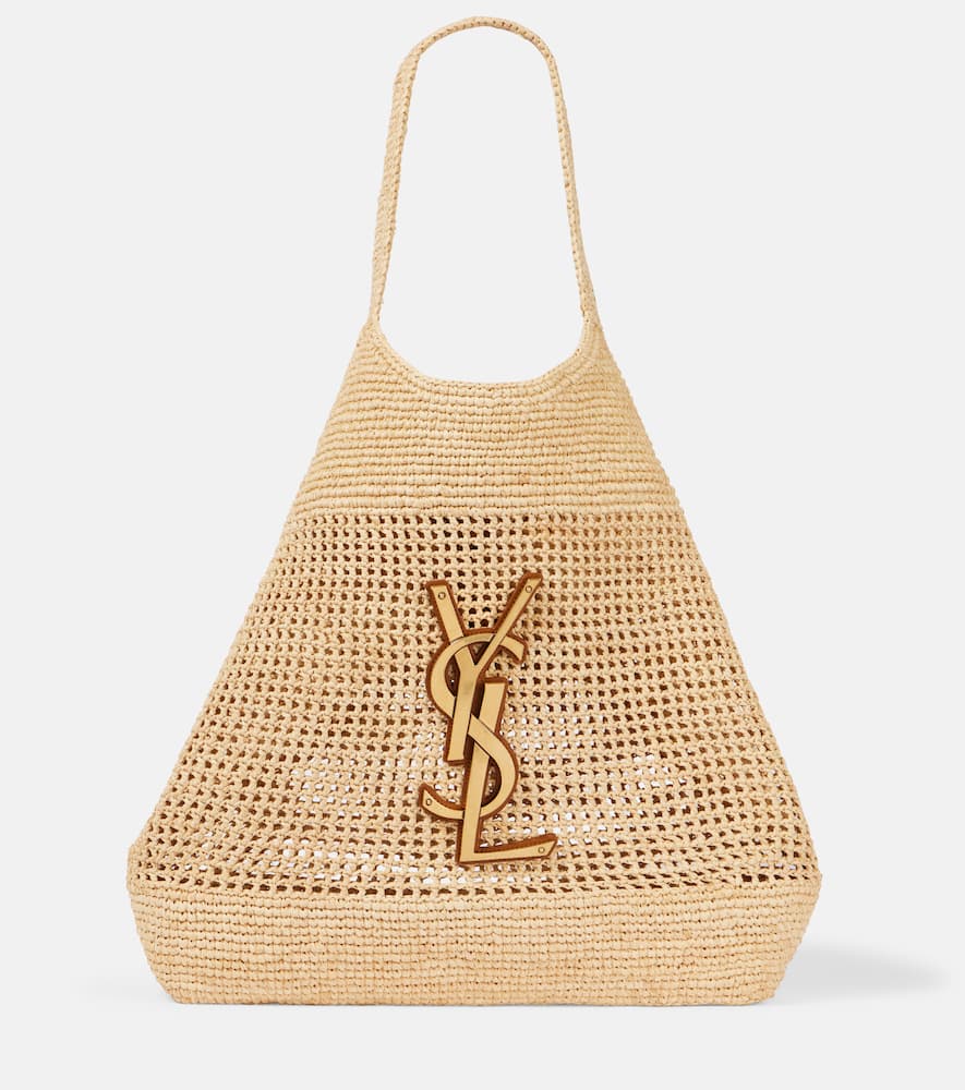 Saint Laurent Icare crochet raffia shopping bag