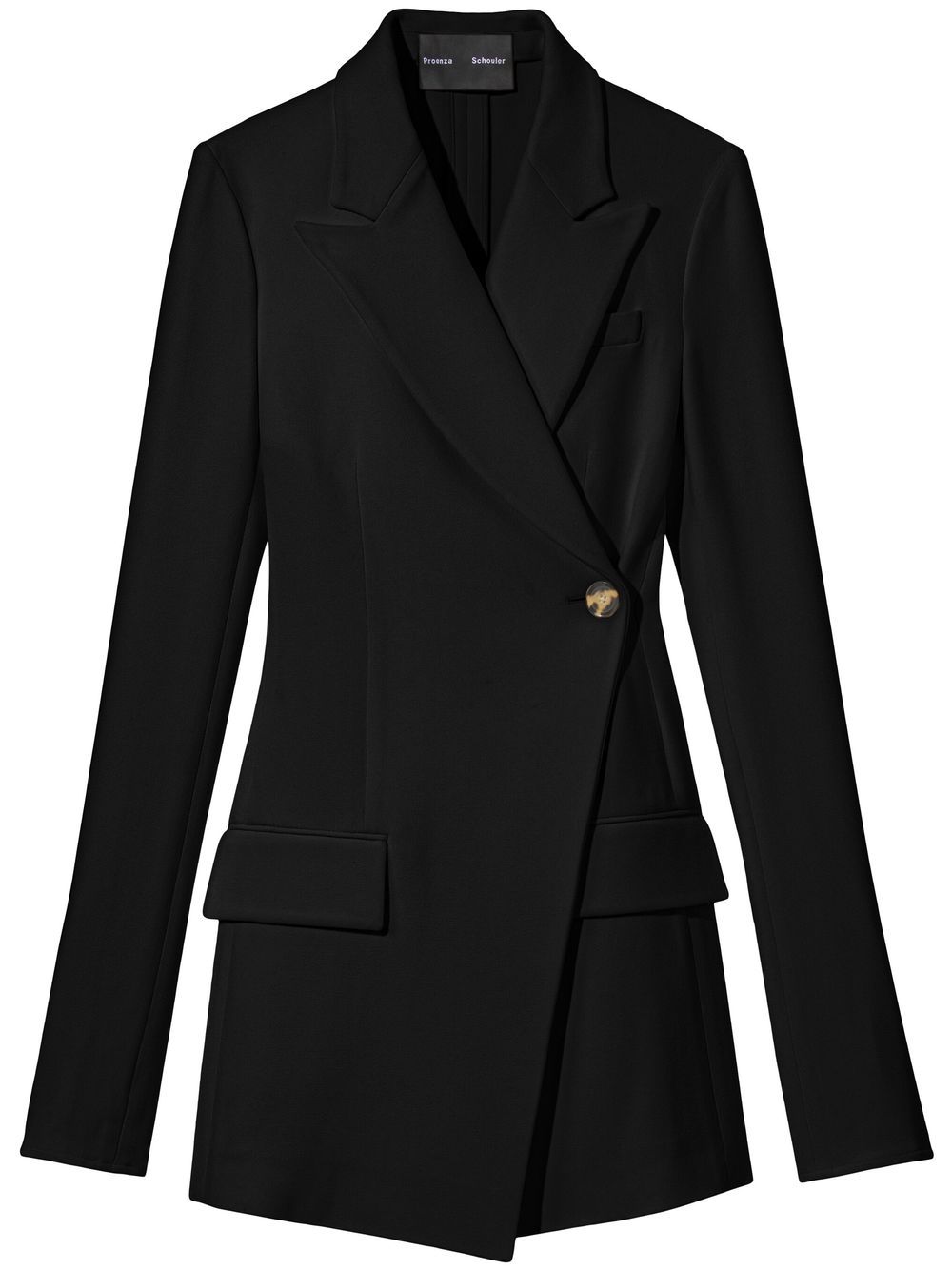 Double-breasted peak-lapel blazer - Black