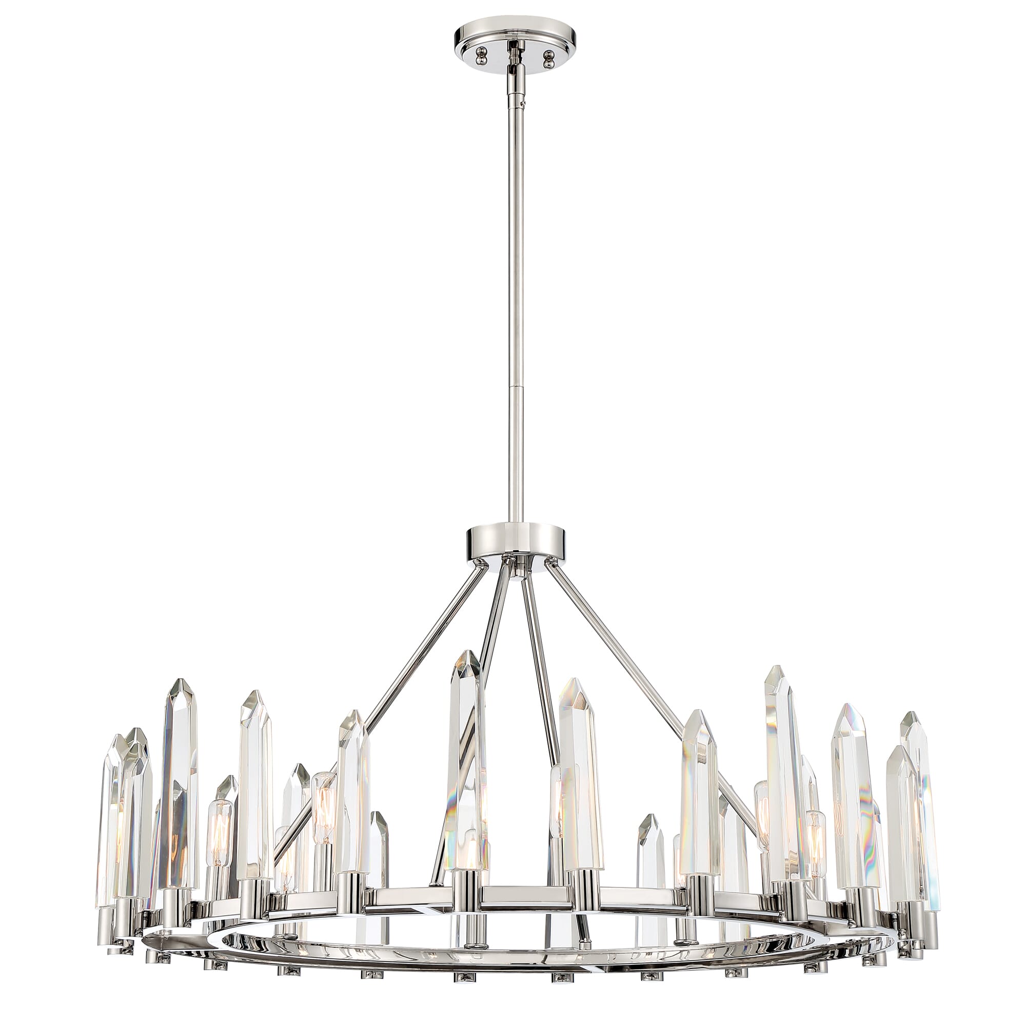 Crystorama Watson 8-Light Traditional Chandelier in Polished Nickel with Clear Glass Crysta