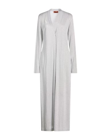 Woman Cardigan Silver Size 10 Viscose, Metallic fiber