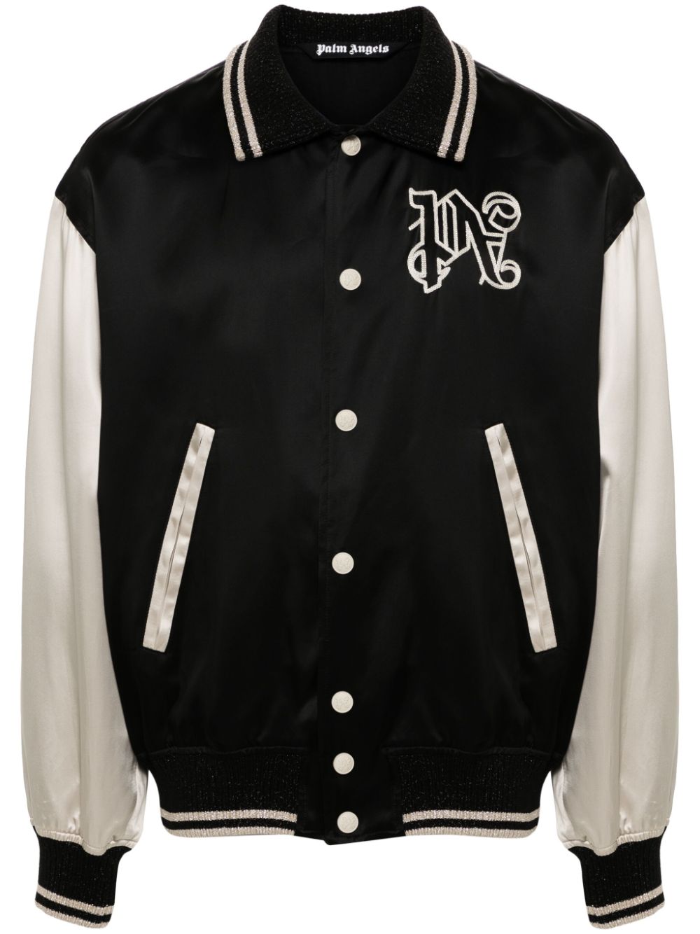 Gothic-logo varsity jacket - Black