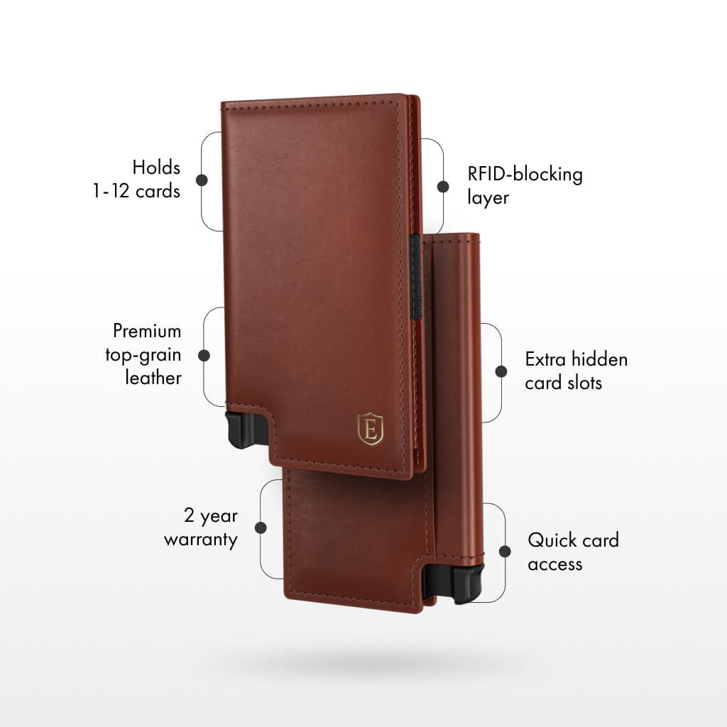 Men's Wallet - Smiley x Ekster Premium Slim Men's Wallet Trackable Wallet Leather Smart Wallet RFID Blocking