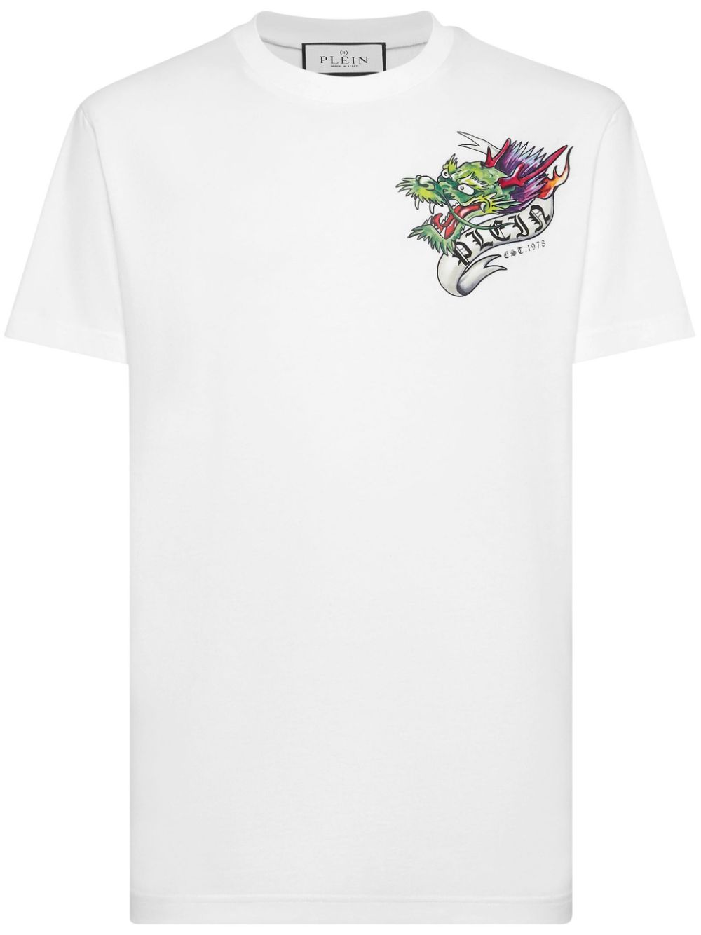 Tattoo-print cotton T-shirt - Black