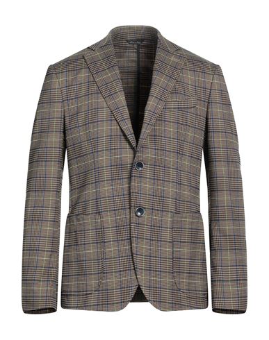 Man Blazer Khaki Size 36 Polyester, Cotton, Viscose, Elastane