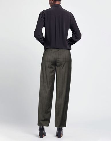 Dondup Woman Pants Dark green Size 6 Cotton, Polyester, Virgin Wool, Elastane