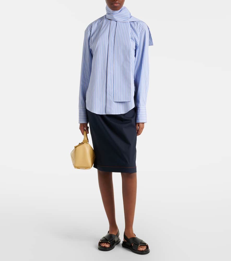 Cotton midi skirt