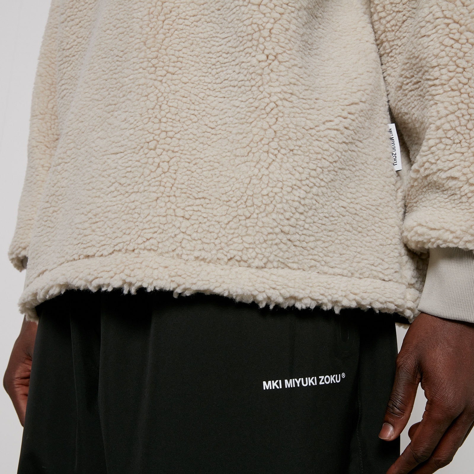 MKI MIYUKI ZOKU Faux Shearling Quarter-Zip Jumper - XL
