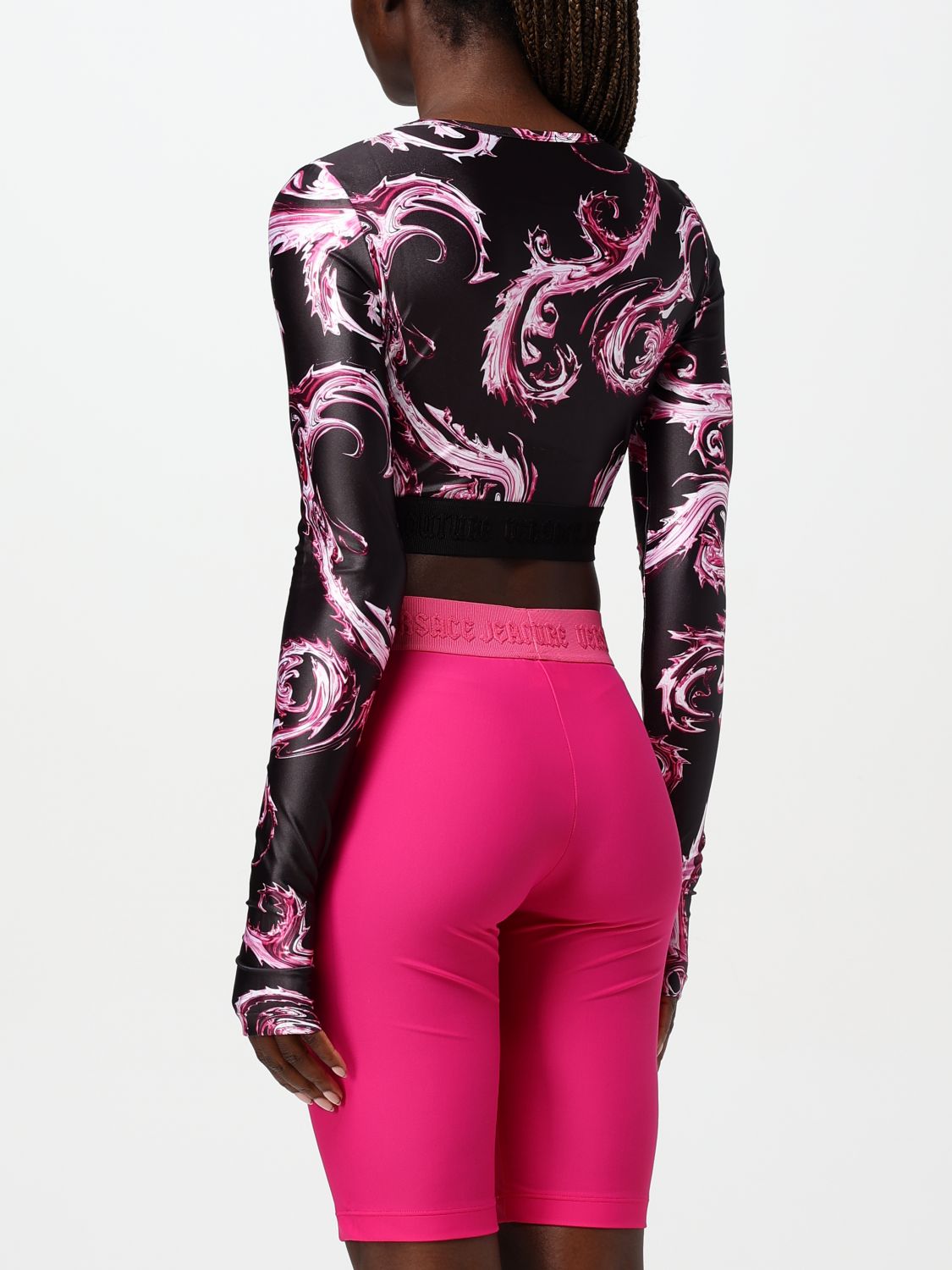 Chromo Couture-print cropped top - Black