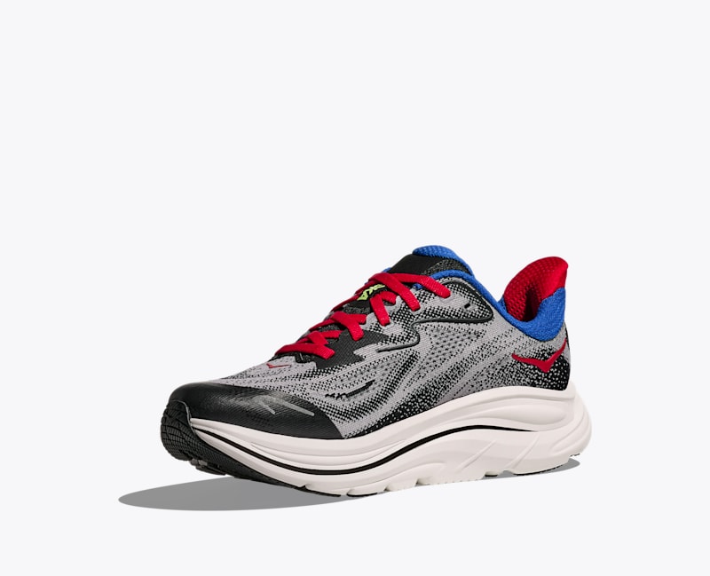HOKA Clifton 10 Shoes in Foggy Grey/Black