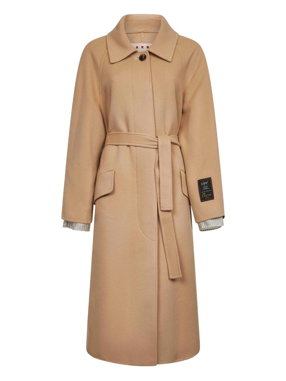 Belted raglan-sleeves coat - Neutrals