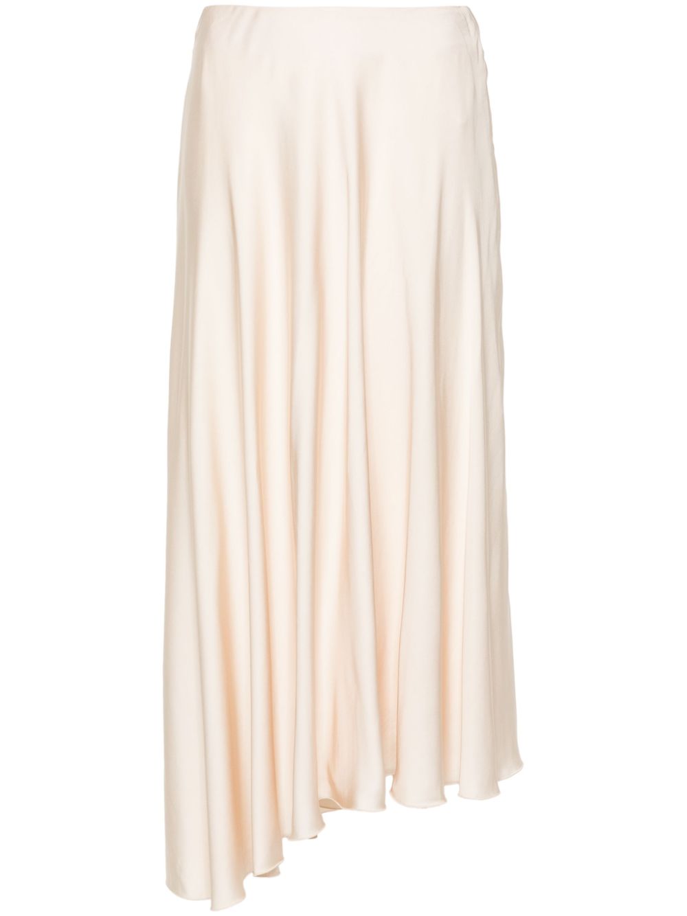 Asymmetric satin midi skirt - Neutrals