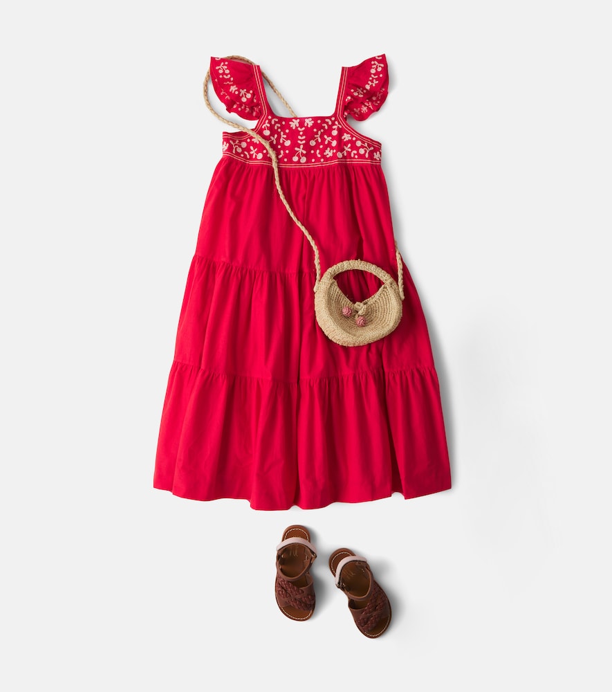 Cora embroidered tiered cotton dress