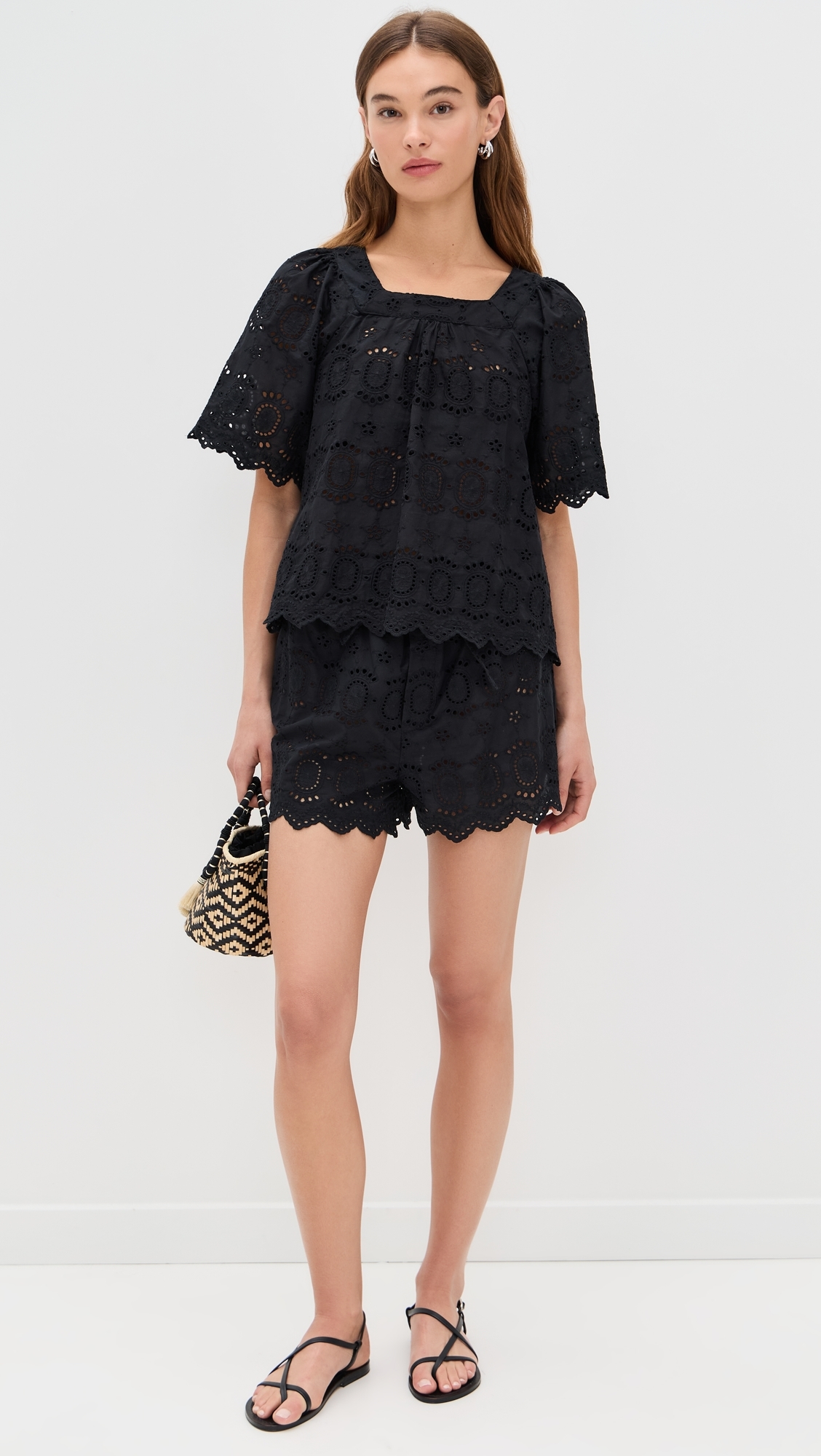 Natalie Martin Collection Jasper Shorts Medallian Embroidery Black 