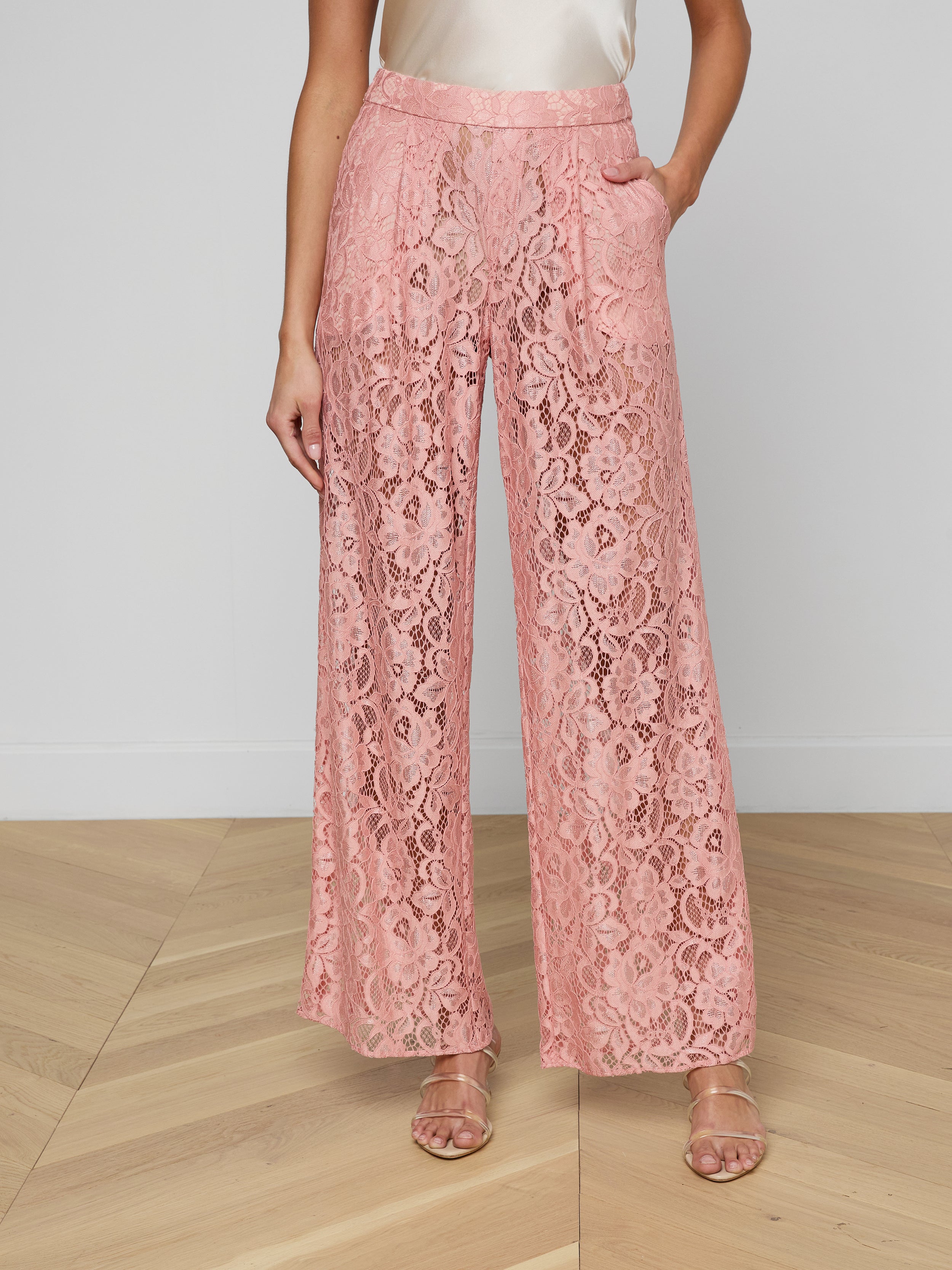Tavia Lace Trouser In Parfait
